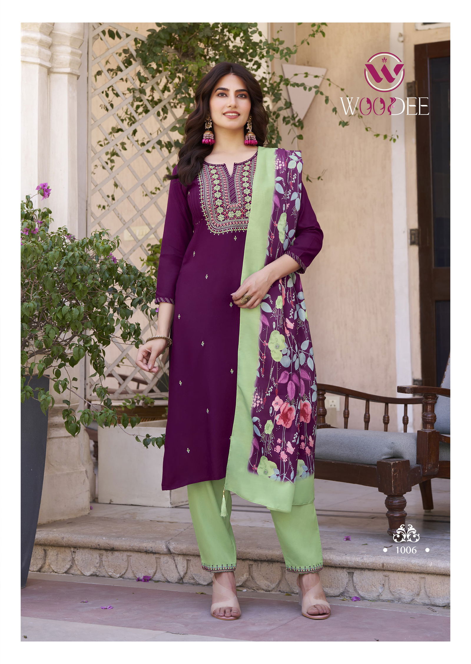 Siyoni By Woodee Rayon Kurti With Bottom Dupatta Exporters In India